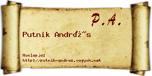 Putnik András névjegykártya